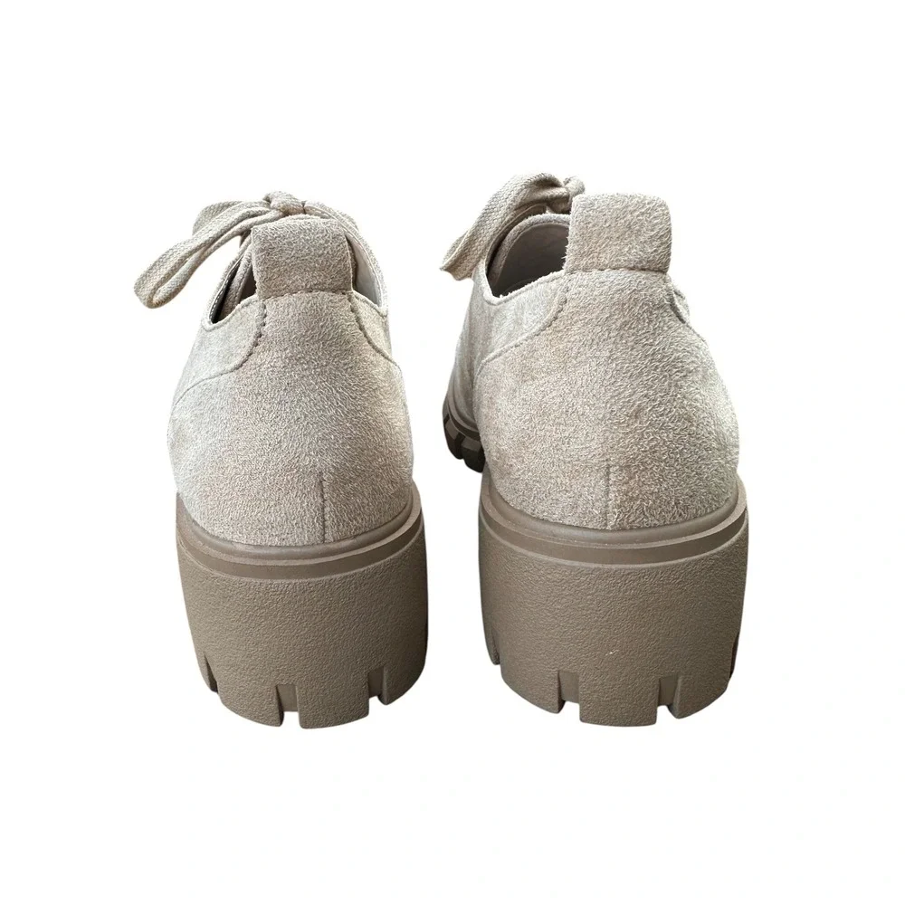 Soda Lydia‎ Beige Faux Suede Chunky Lug Sole Lace Up Oxford Shoes Girls Size 4M